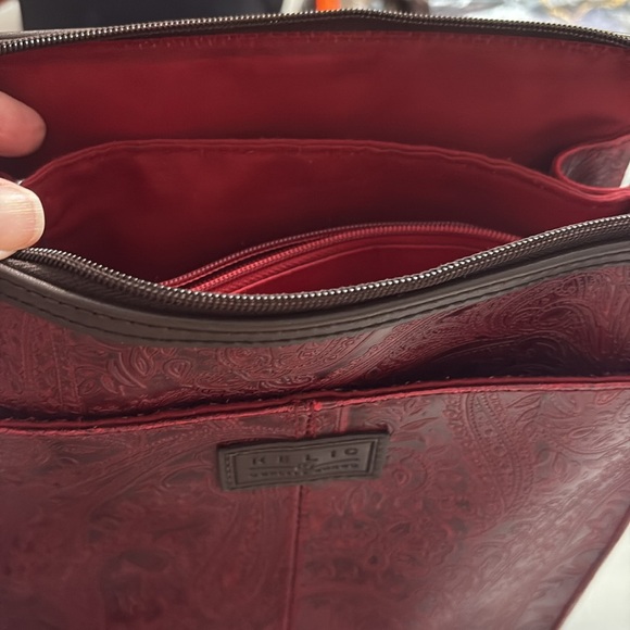Relic Red Embossed Bag with lots of Compartments - Picture 8 of 8